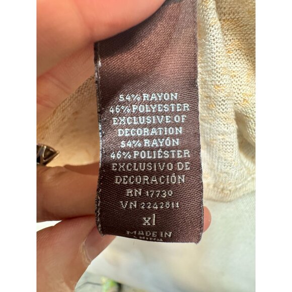 Knox Rose Embellished Tank Top Size XL Beige Embroidered Sleeveless Sequins Boho - Picture 4 of 13